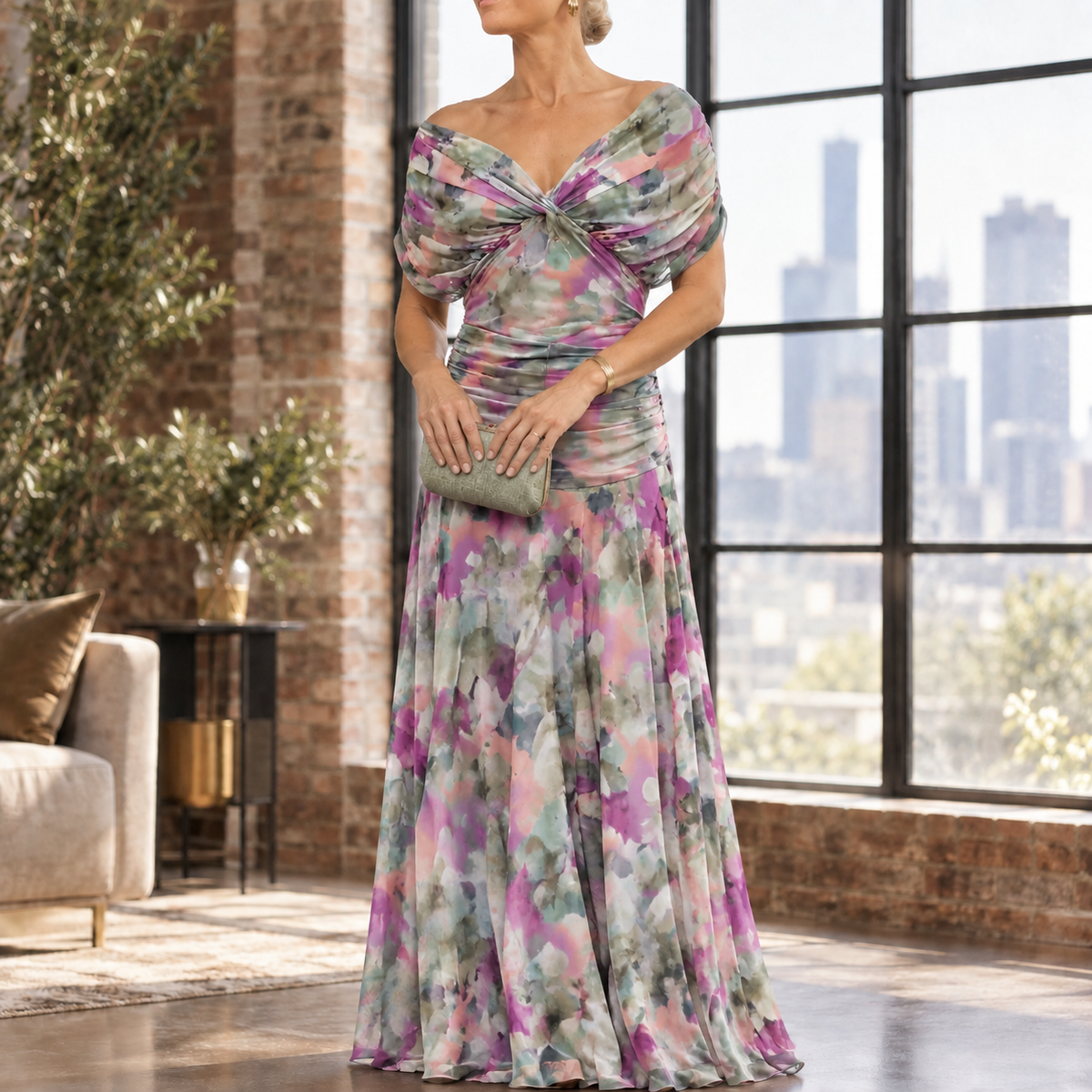Oliver & Blake Colette-Louise Draped Women's Maxi Dress
