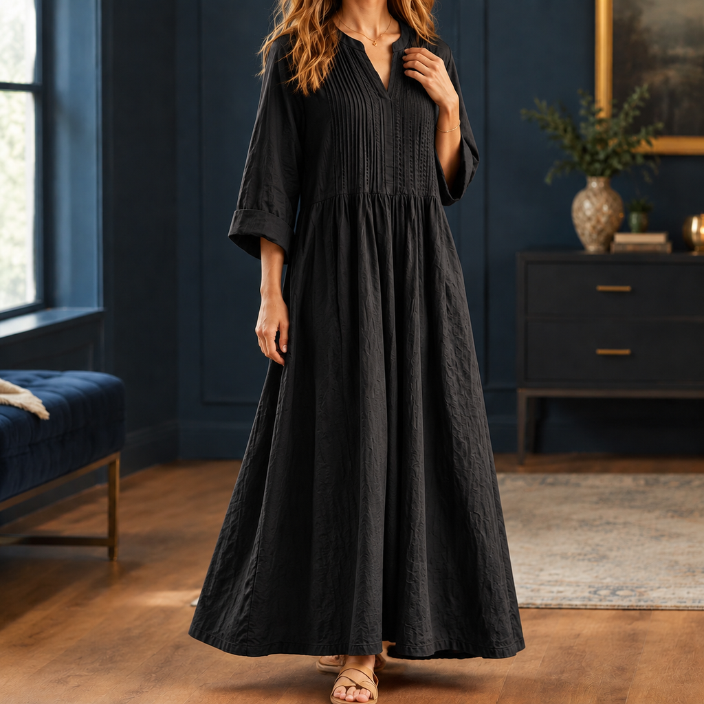 Oliver & Blake Violetta-Jade Pintuck Women's Maxi Dress