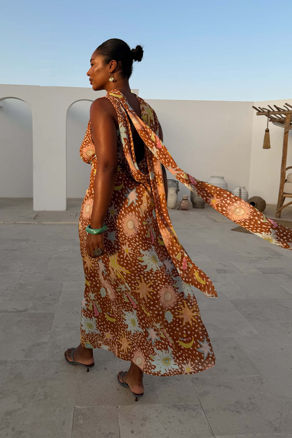 Delia Cowl Neck Halter Women's Maxi Dress