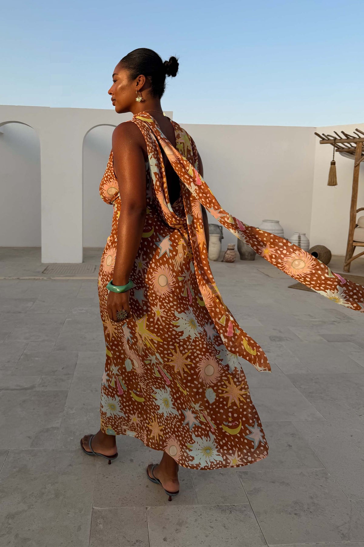 Delia Cowl Neck Halter Women's Maxi Dress