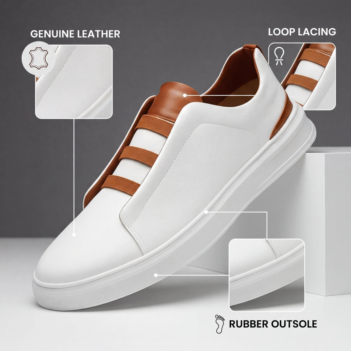 Oliver & Blake Chelsea Genuine Leather Men's Sneakers