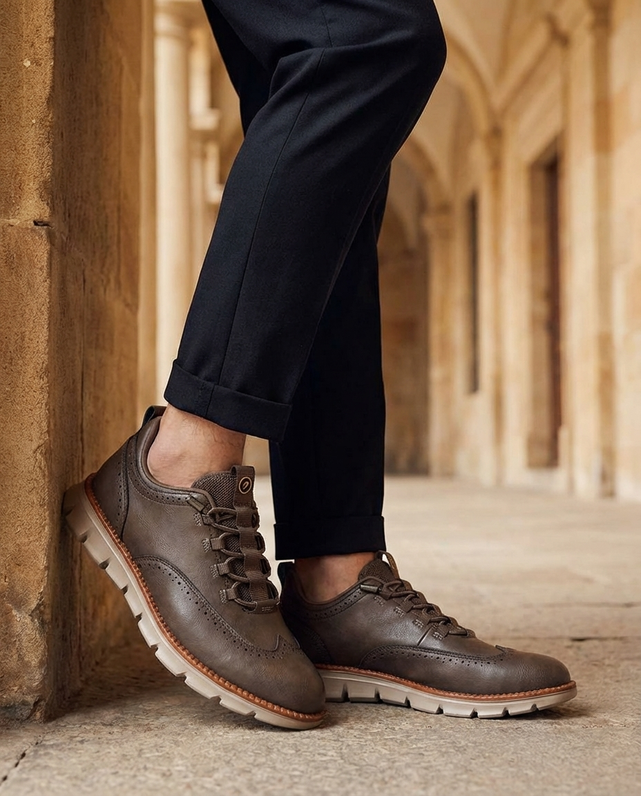 Oliver & Blake The Wayfarer Men's Leather Brogue Dress Shoes
