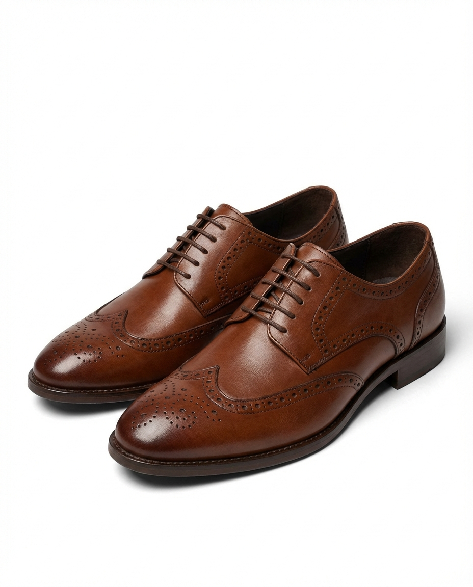 Oliver & Blake The Ledger Men's Leather Wingtip Dress Shoes