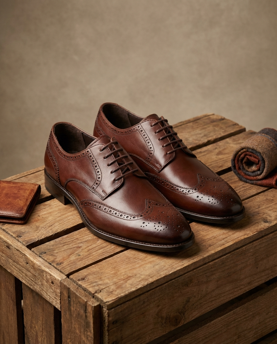 Oliver & Blake The Ledger Men's Leather Wingtip Dress Shoes