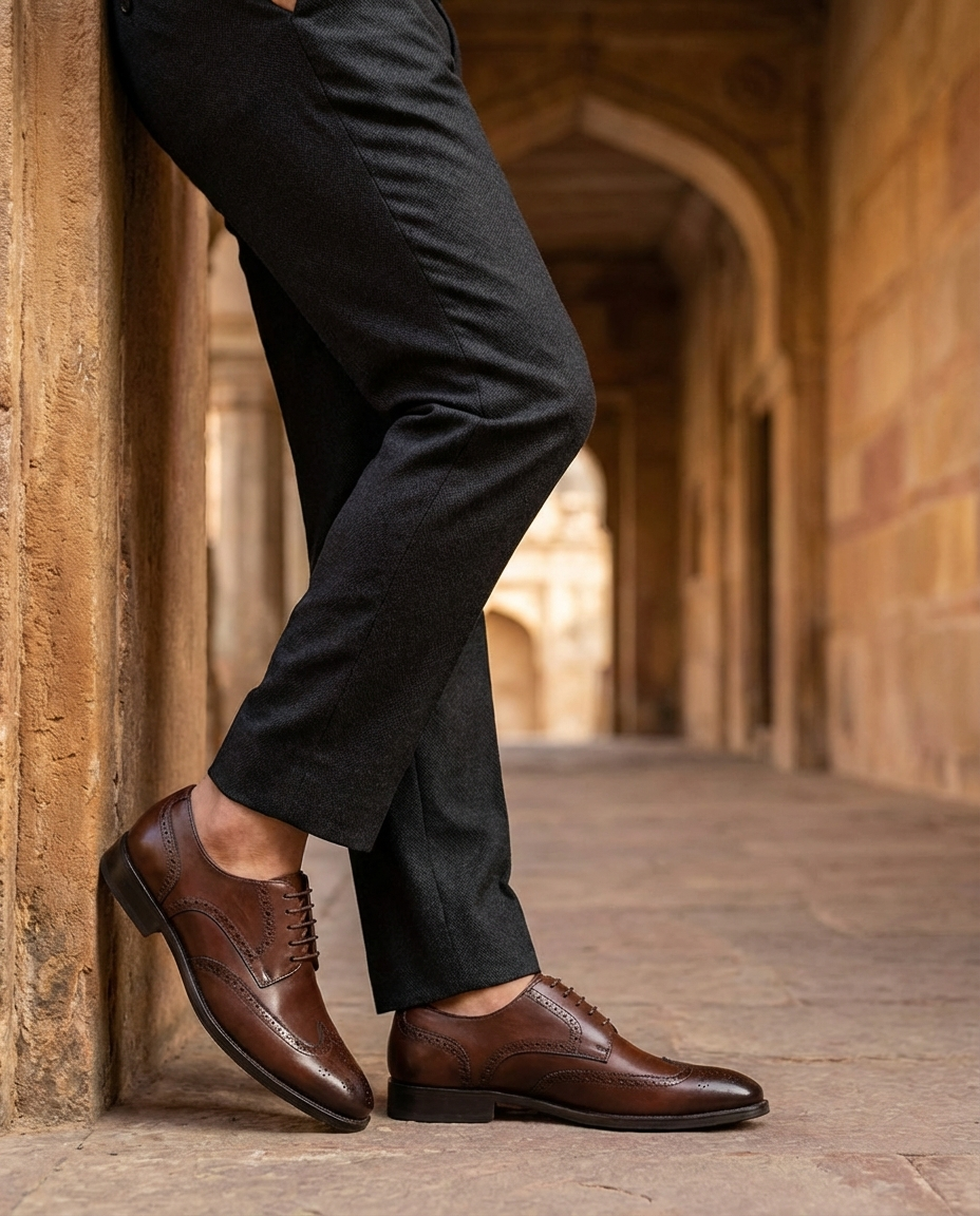 Oliver & Blake The Ledger Men's Leather Wingtip Dress Shoes